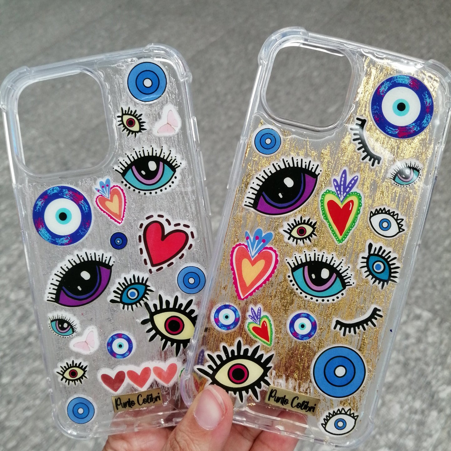 Ojo turco sticker color plata