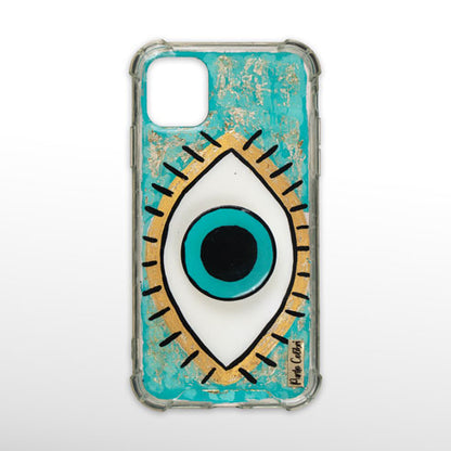 Ojo turco turquesa con pop socket