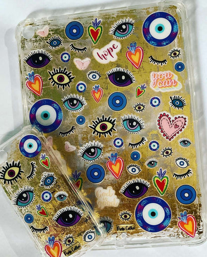 Ojo turco de stickers dorado