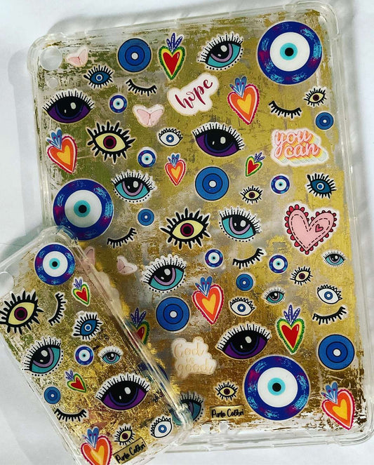 Ojo turco de stickers dorado