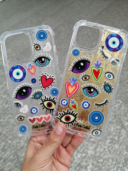 Ojo turco sticker color plata