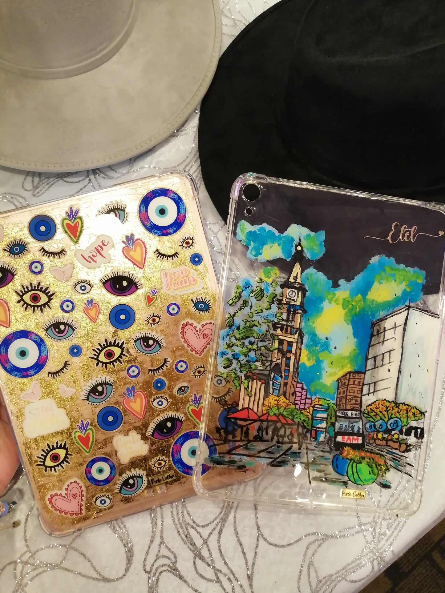 Ojo turco de stickers dorado