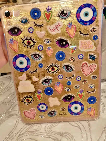 Ojo turco de stickers dorado