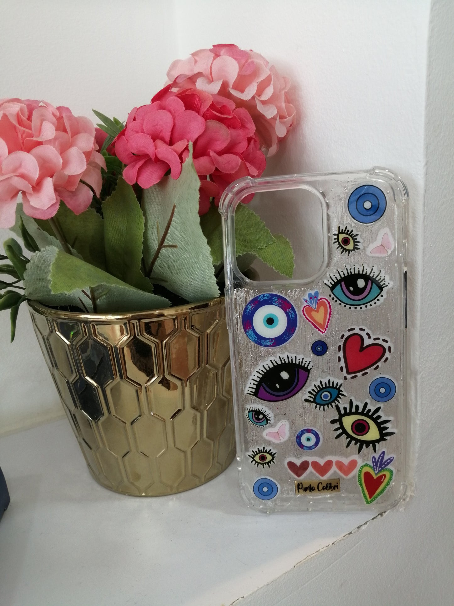 Ojo turco sticker color plata