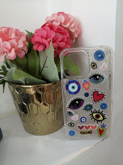 Ojo turco sticker color plata