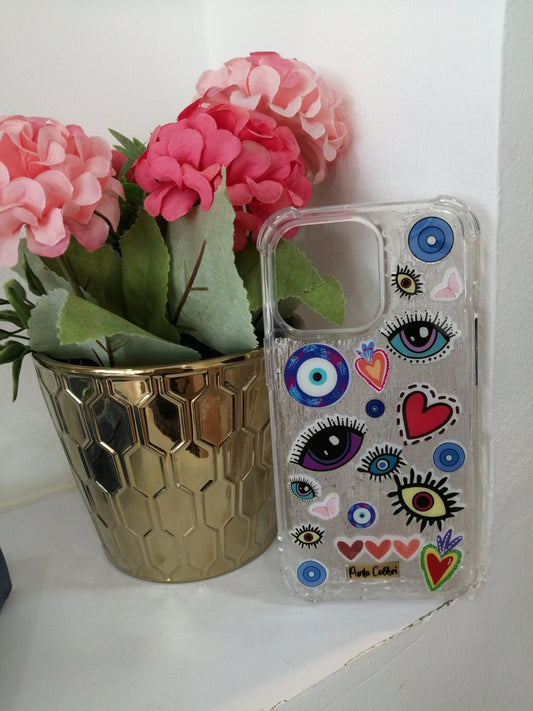 Ojo turco sticker color plata