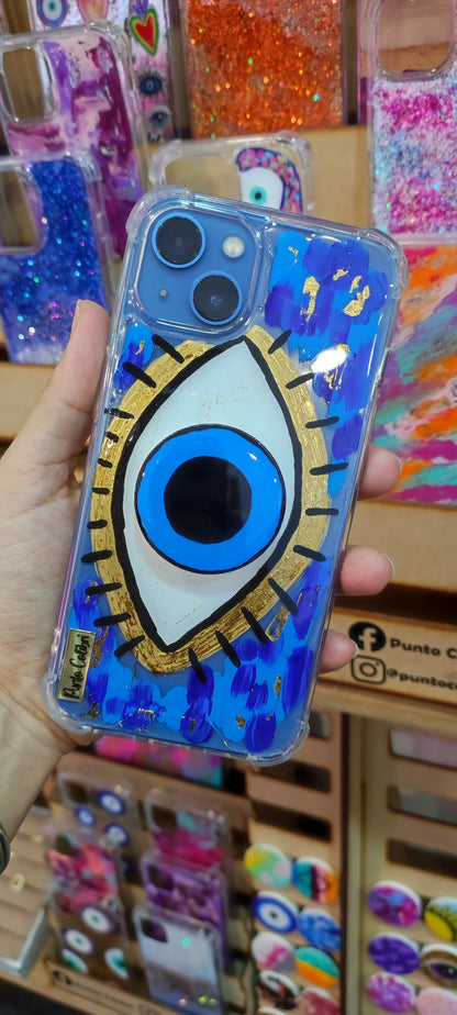 Ojo turco azul con pop socket