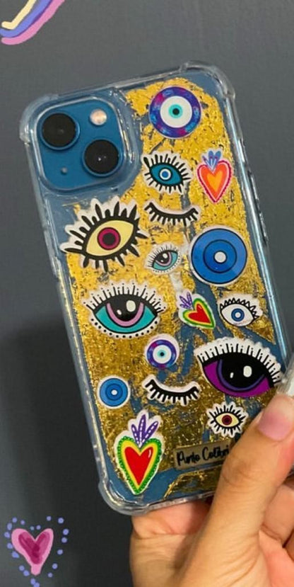 Ojo sticker dorado